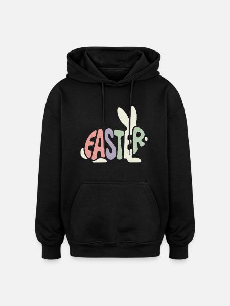 Easter Bunny - Cool Easter Logo - Oversized Unisex Hoodie - black