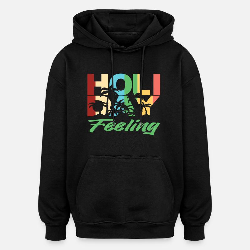 Holiday Feeling  - Oversized Unisex Hoodie - Schwarz
