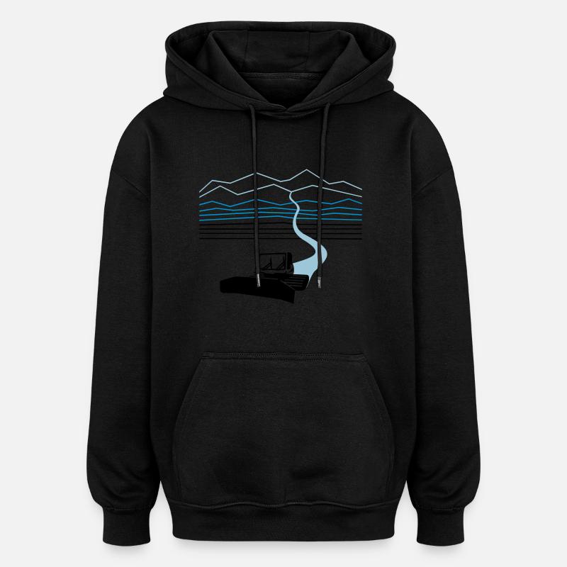 SUMMER SERVICE! - Oversized Unisex Hoodie - black