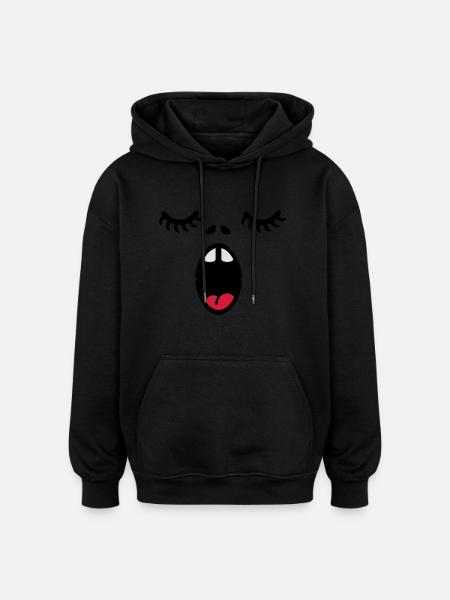 Sängergesicht / singer face (3c) - Oversized Unisex Hoodie - black