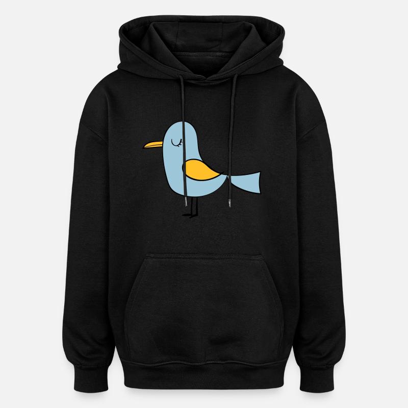 oiseau - Sweat à capuche oversize unisexe - noir