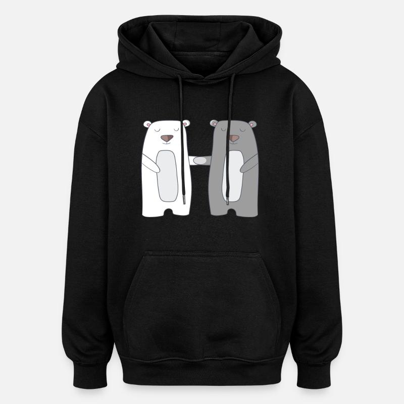 Bären - Oversized Unisex Hoodie - Schwarz