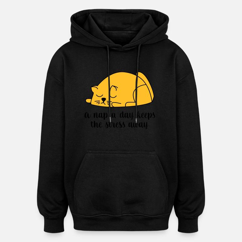 dormir - Sweat à capuche oversize unisexe - noir