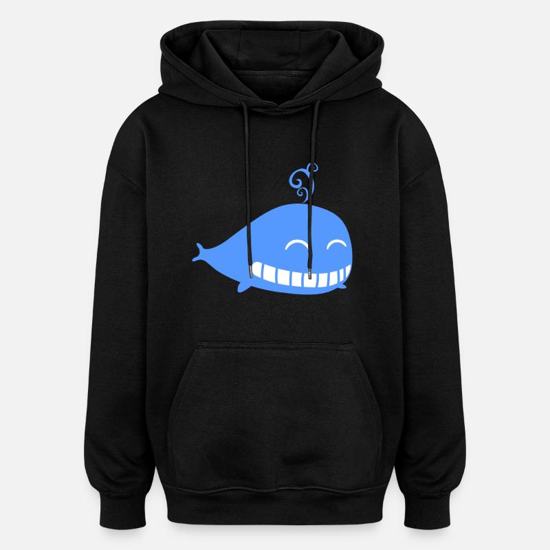Wal Wasser blau Kinder - Oversized Unisex Hoodie - Schwarz