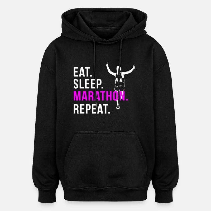 marathon - Sweat à capuche oversize unisexe - noir