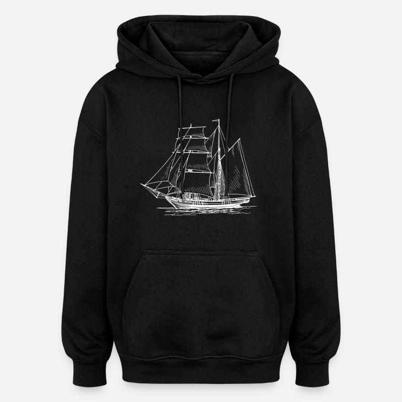 Voilier - Sweat à capuche oversize unisexe - noir