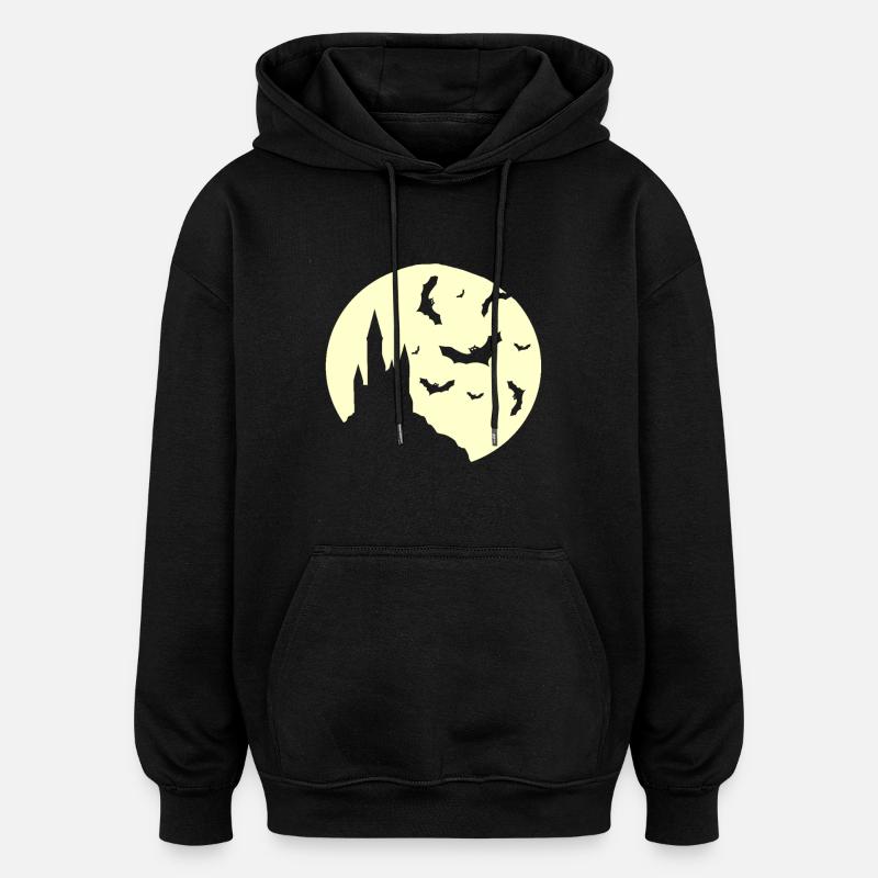 Fledermaus Burg - Halloween - Oversized Unisex Hoodie - Schwarz