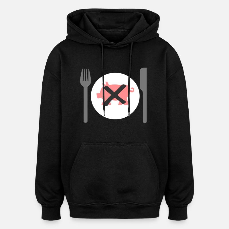 veggie - Sweat à capuche oversize unisexe - noir