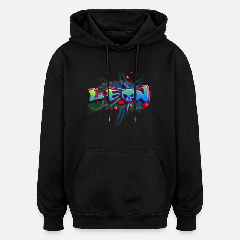 leon_a_012014 - Oversized Unisex Hoodie - Schwarz