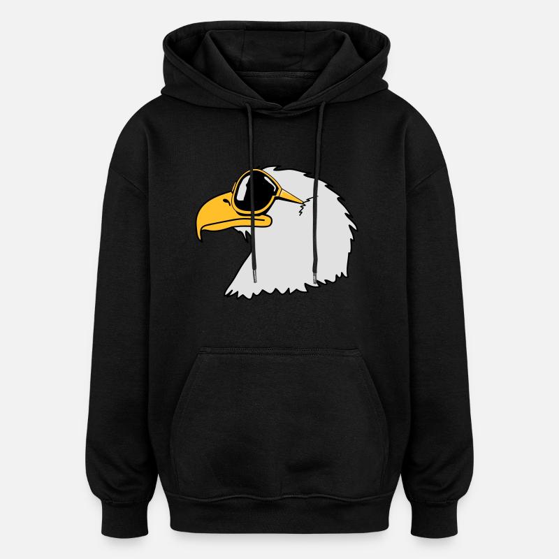 Adler Sonnenbrille Cool Vogel witzig - Oversized Unisex Hoodie - Schwarz