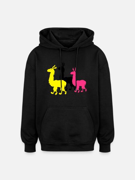 M- Lamas - Oversized Unisex Hoodie - Schwarz