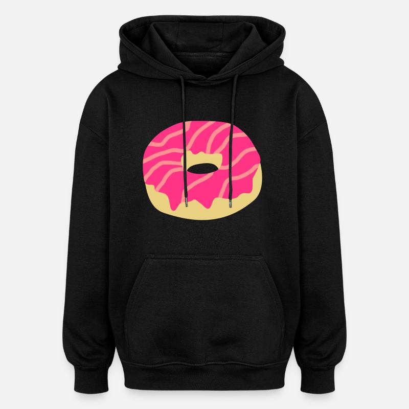 Donut - Sweat à capuche oversize unisexe - noir