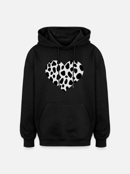 Dalmatian - Oversized Unisex Hoodie - black