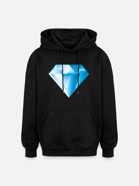Smiley Diamant - Sweat à capuche oversize unisexe - noir