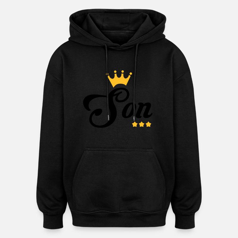 Fils / Fille / Petit-Fils / Petite-Fille - Sweat à capuche oversize unisexe - noir