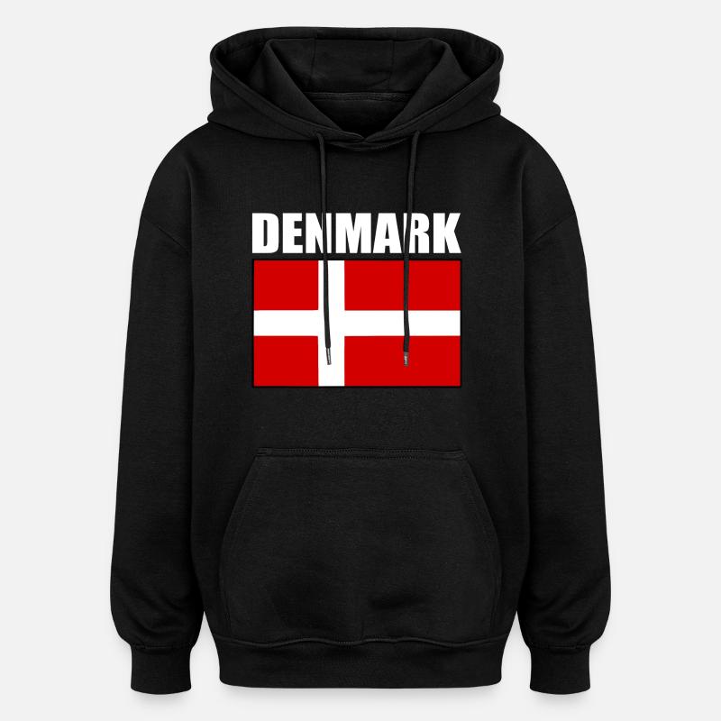 Dänemark - Oversized Unisex Hoodie - Schwarz
