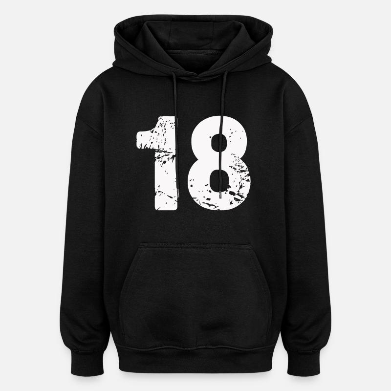 18 - Oversized Unisex Hoodie - black