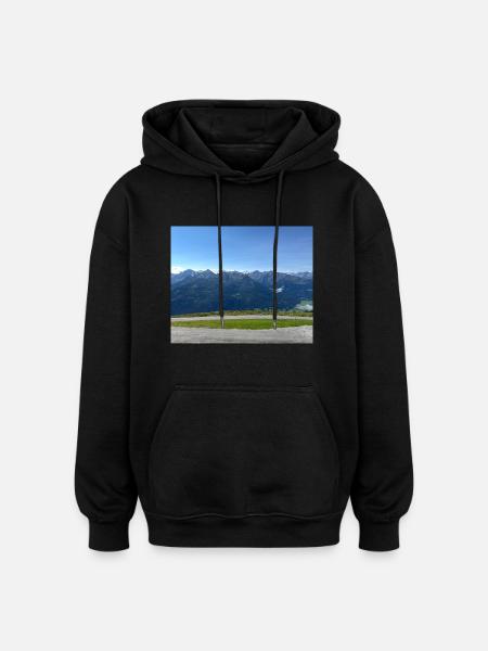 Berge - Oversized Unisex Hoodie - Schwarz