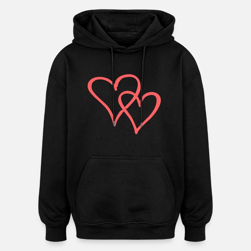 Chérie - Sweat à capuche oversize unisexe - noir