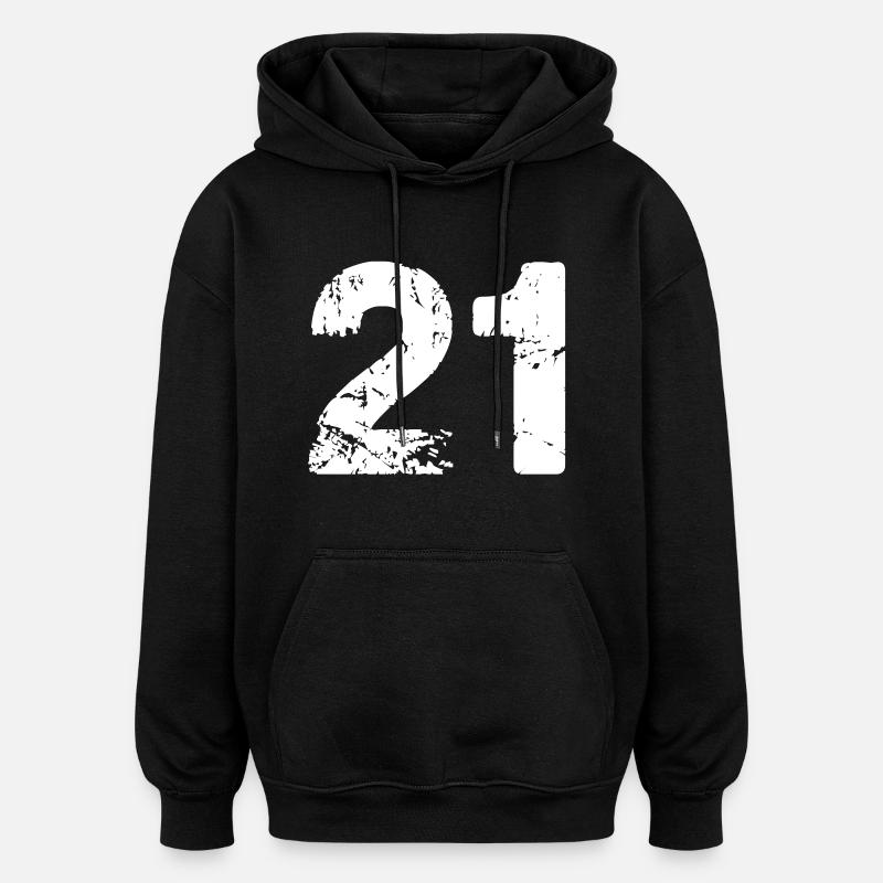 21 - Sweat à capuche oversize unisexe - noir