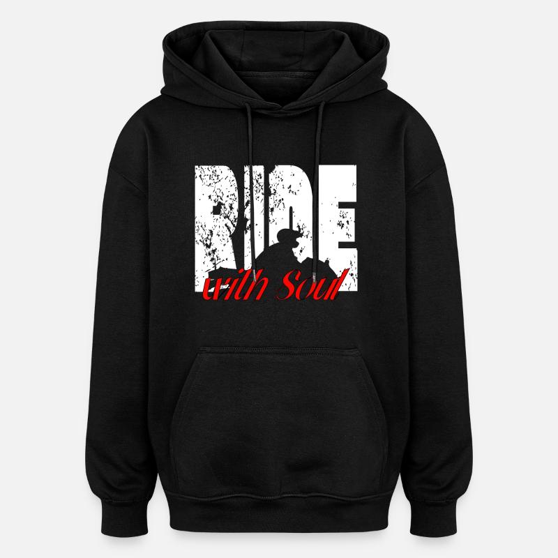 Pour les motards - RideWithSoul - Sweat à capuche oversize unisexe - noir