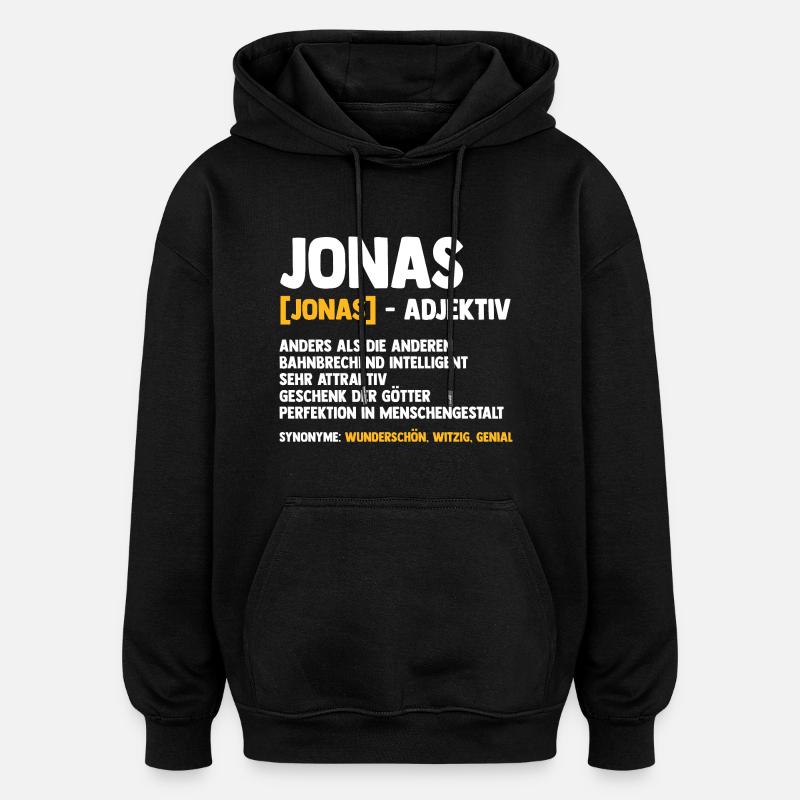 Jonas - Sweat à capuche oversize unisexe - noir