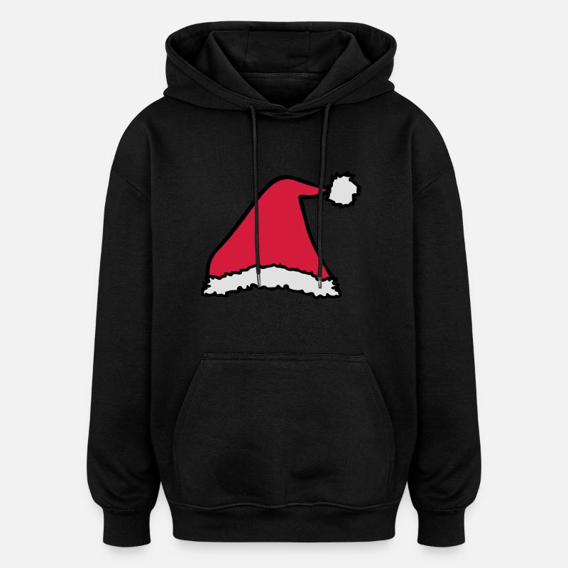 Weihnachtsmütze - Oversized Unisex Hoodie - Schwarz