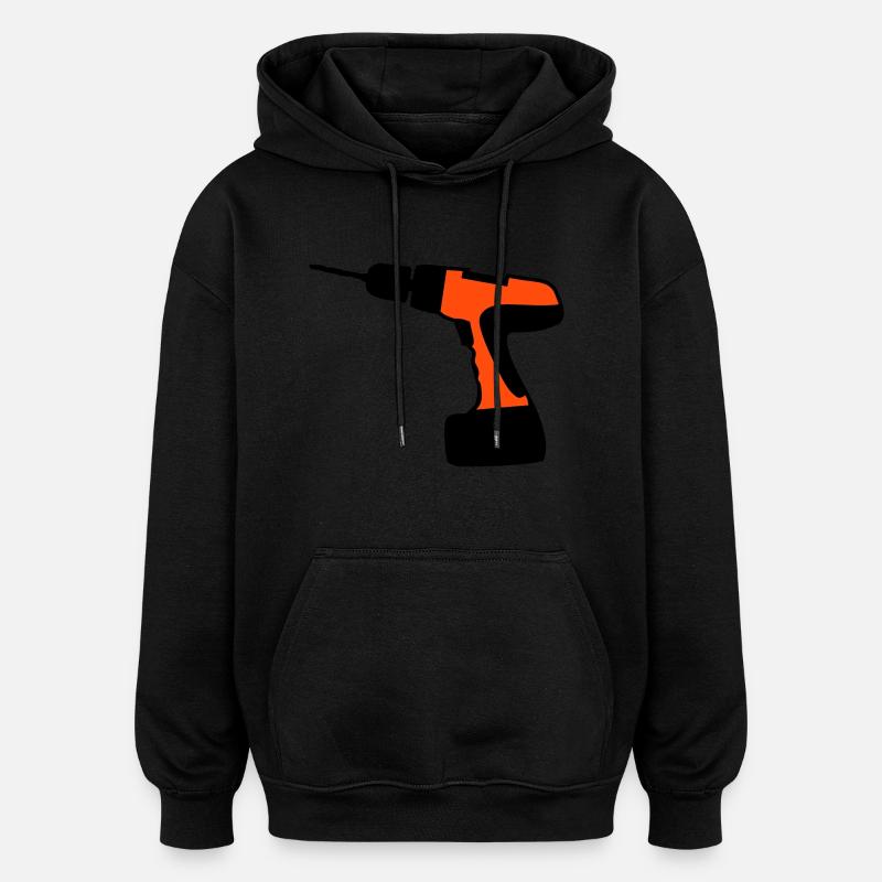 outils - Sweat à capuche oversize unisexe - noir