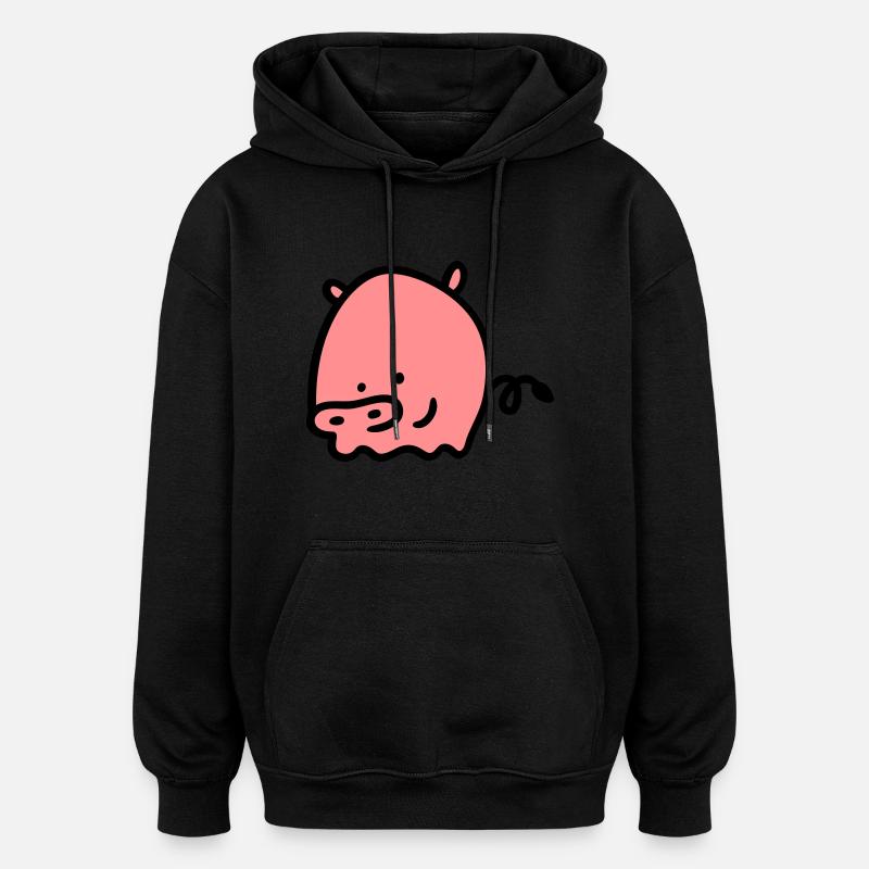 Schweinchen 2 - Oversized Unisex Hoodie - Schwarz