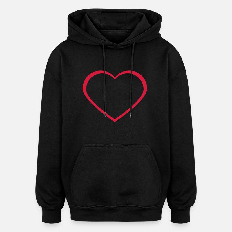 herz - Oversized Unisex Hoodie - Schwarz