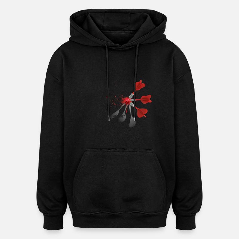 DARTS - Sweat à capuche oversize unisexe - noir