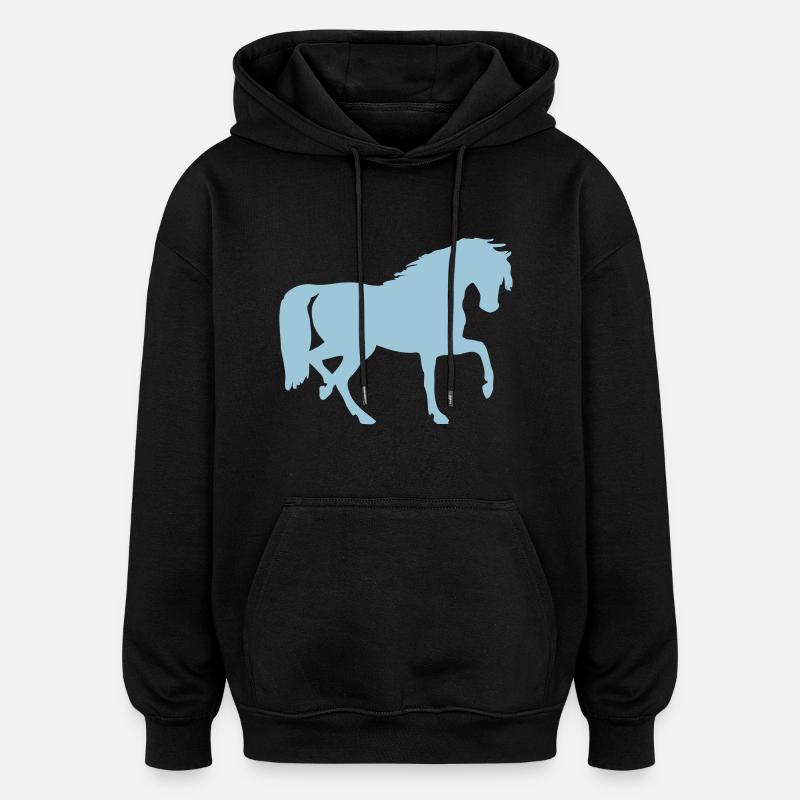 Cheval - Sweat à capuche oversize unisexe - noir