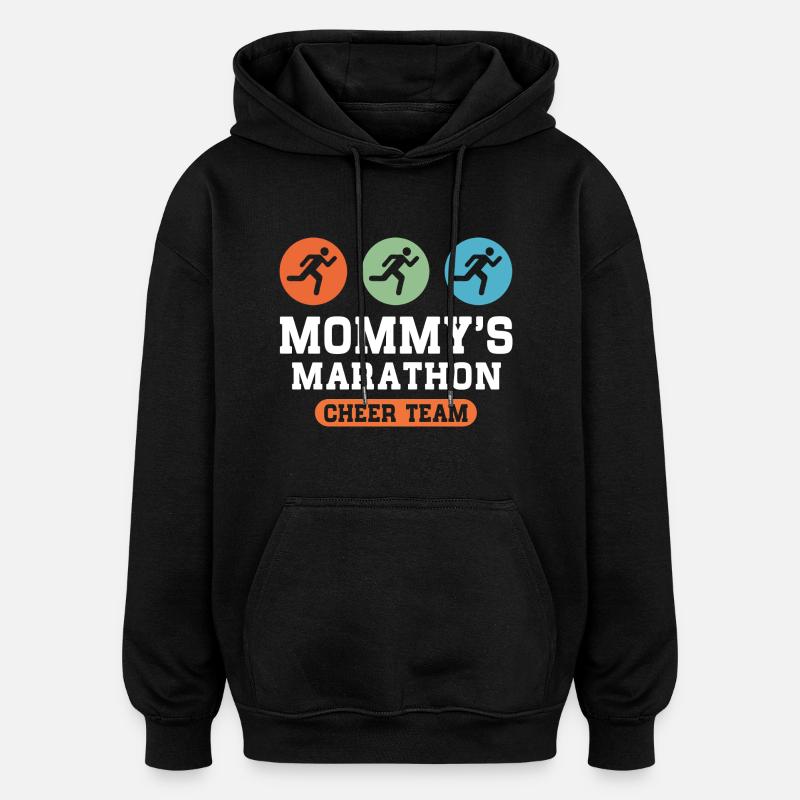 Marathon Cheer Team - Sweat à capuche oversize unisexe - noir