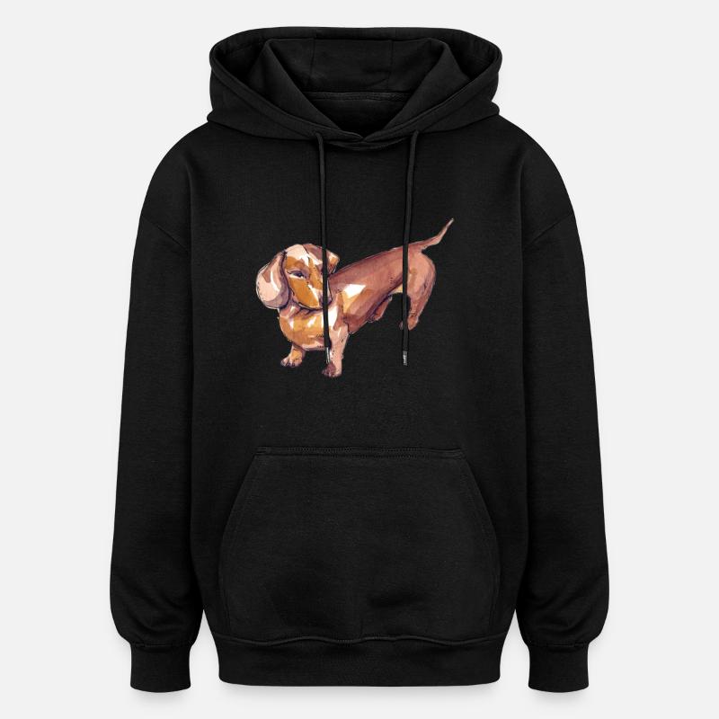 Dackel - Oversized Unisex Hoodie - Schwarz