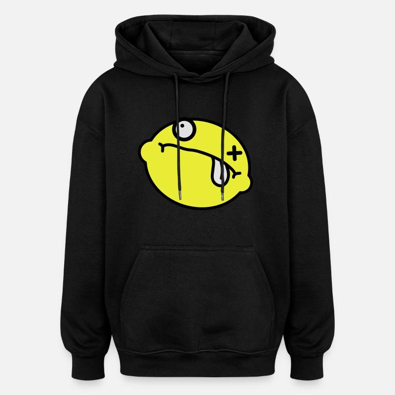 Dead Lemon Smiley - Sweat à capuche oversize unisexe - noir