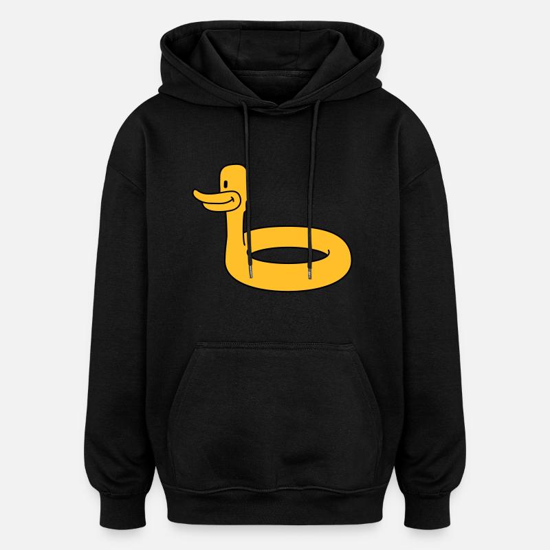 Duck Swimming Ring - Sweat à capuche oversize unisexe - noir
