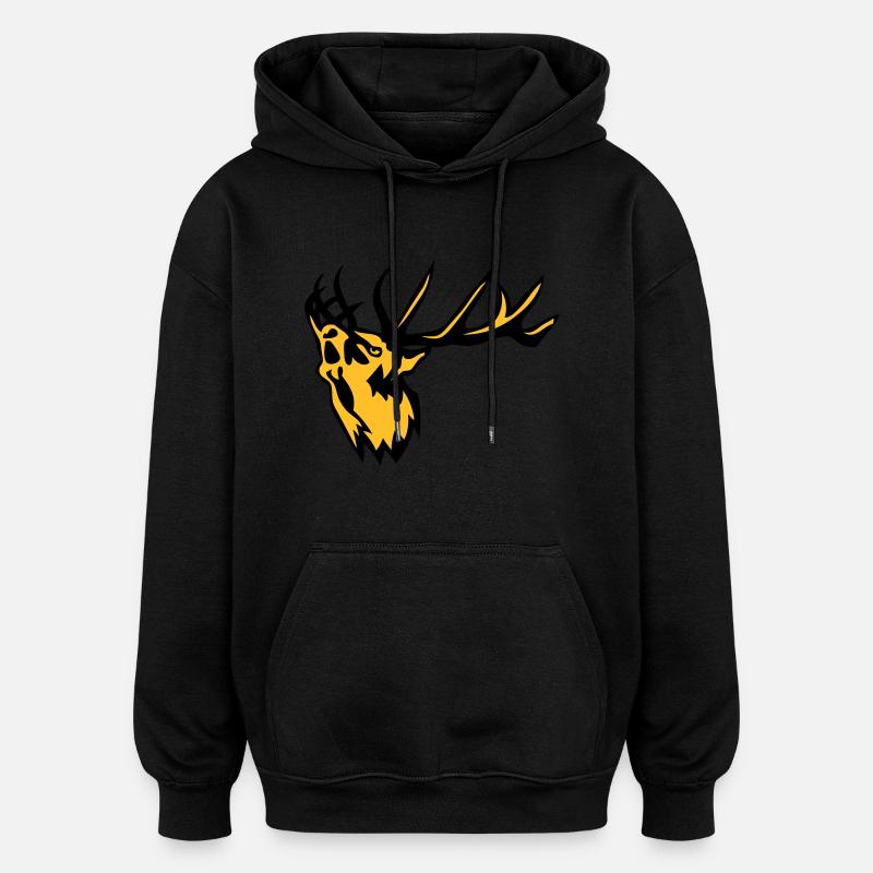 Tierhirschbrunft Hirsch 0 - Oversized Unisex Hoodie - Schwarz