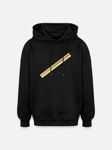 Règle - Sweat à capuche oversize unisexe - noir