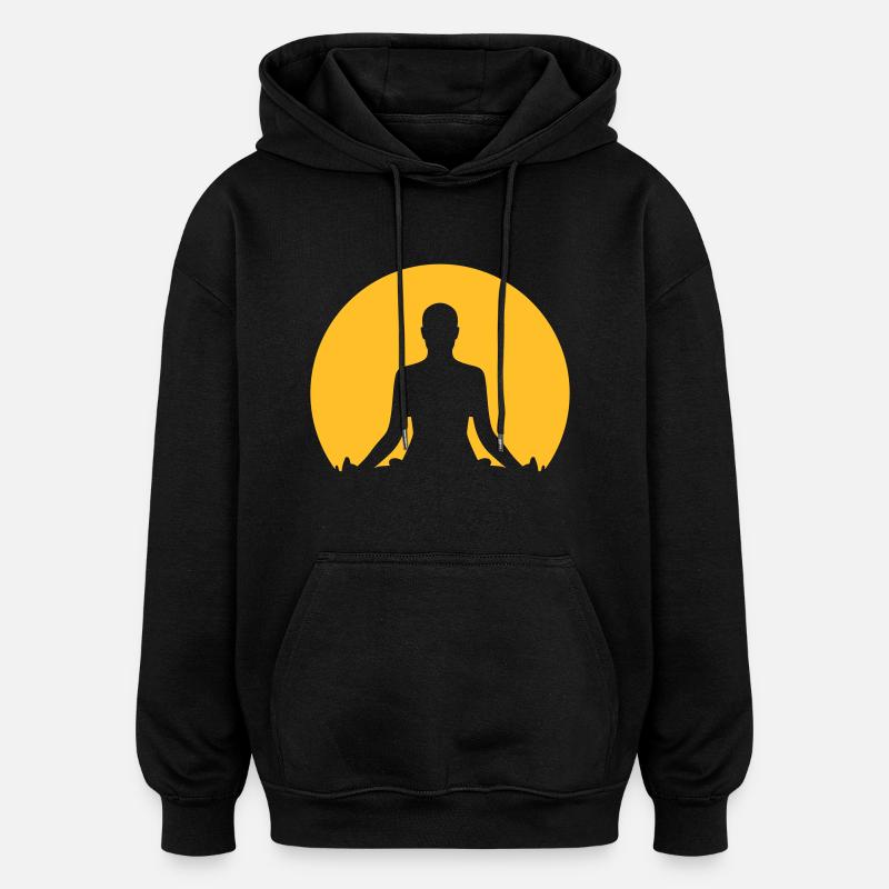 Meditation - Sweat à capuche oversize unisexe - noir