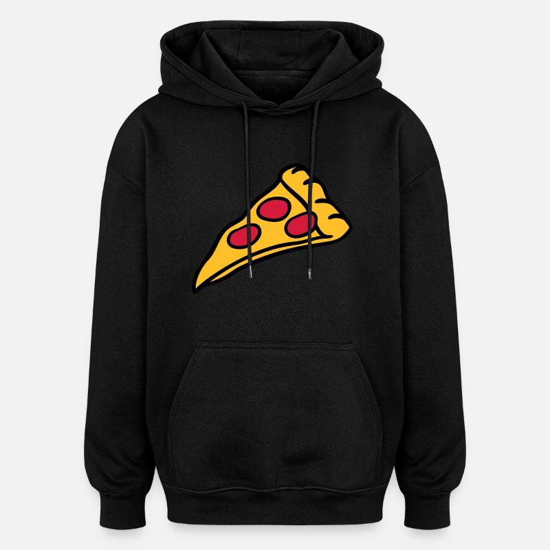 pizza salami cheese design - Oversized Unisex Hoodie - black