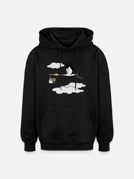 storch baby - Oversized Unisex Hoodie - Schwarz