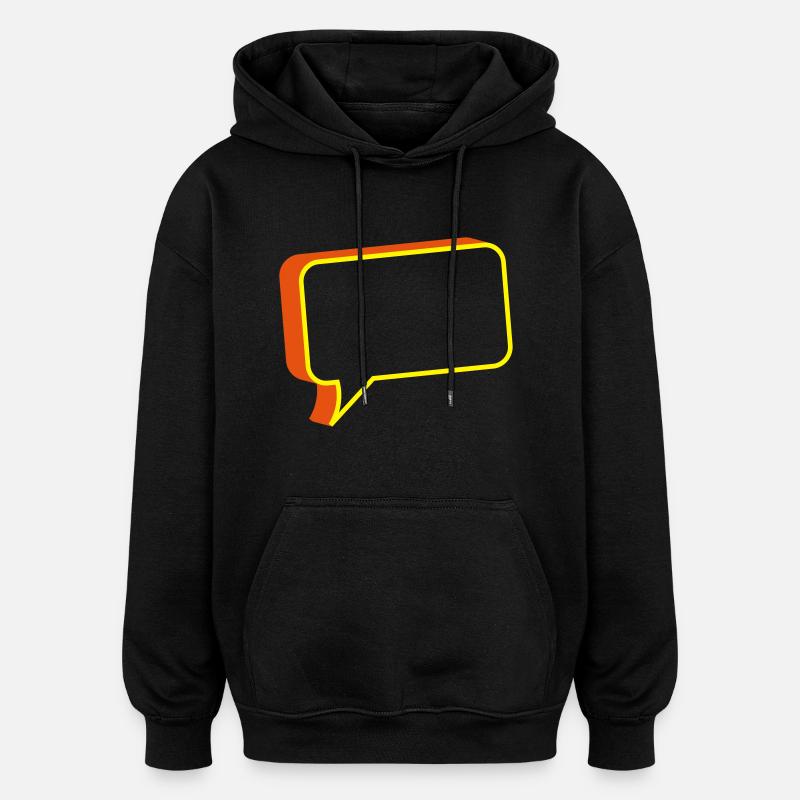 sprechblase 3d design - Oversized Unisex Hoodie - Schwarz