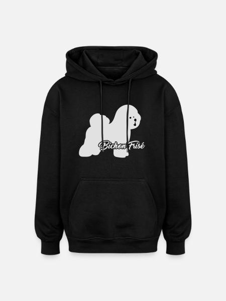 Bichon Frise - Oversized Unisex Hoodie - black