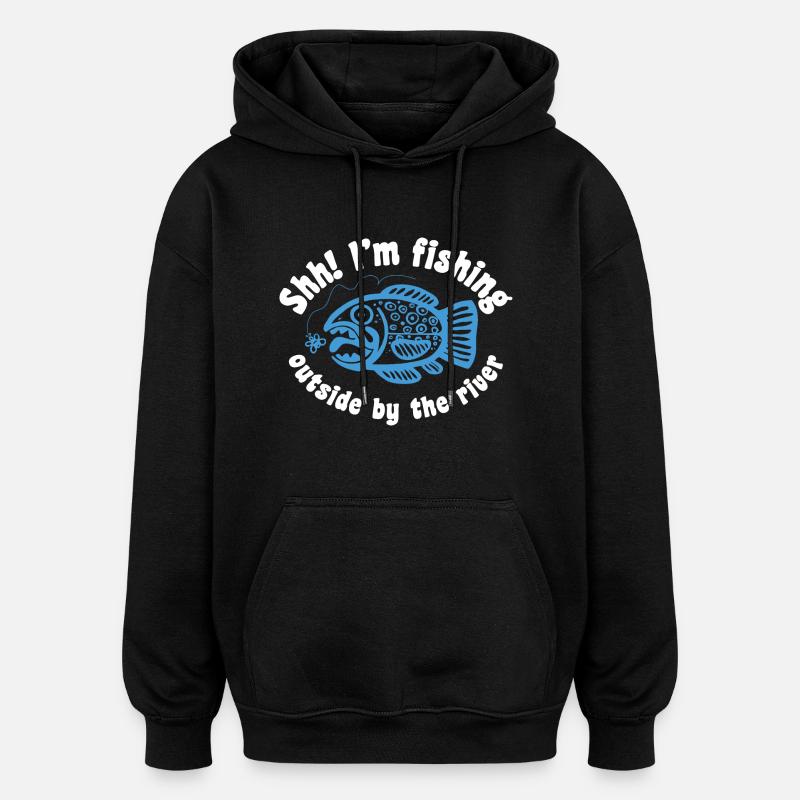 truite inca - Sweat à capuche oversize unisexe - noir