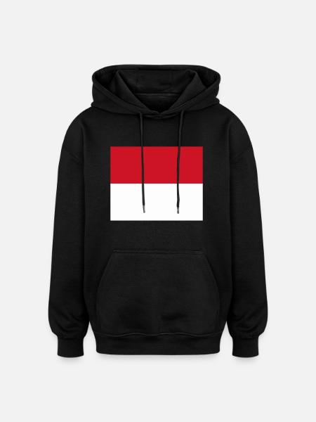 Monaco flag / Drapeau Monaco - Oversized Unisex Hoodie - black