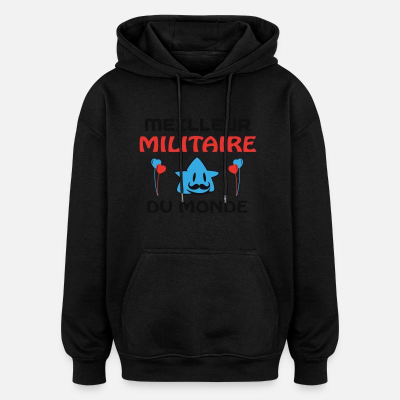 MEILLEUR MILITAIRE DU MONDE - Sweat à capuche oversize unisexe - noir