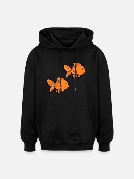 Fish Goldfish - Oversized Unisex Hoodie - black