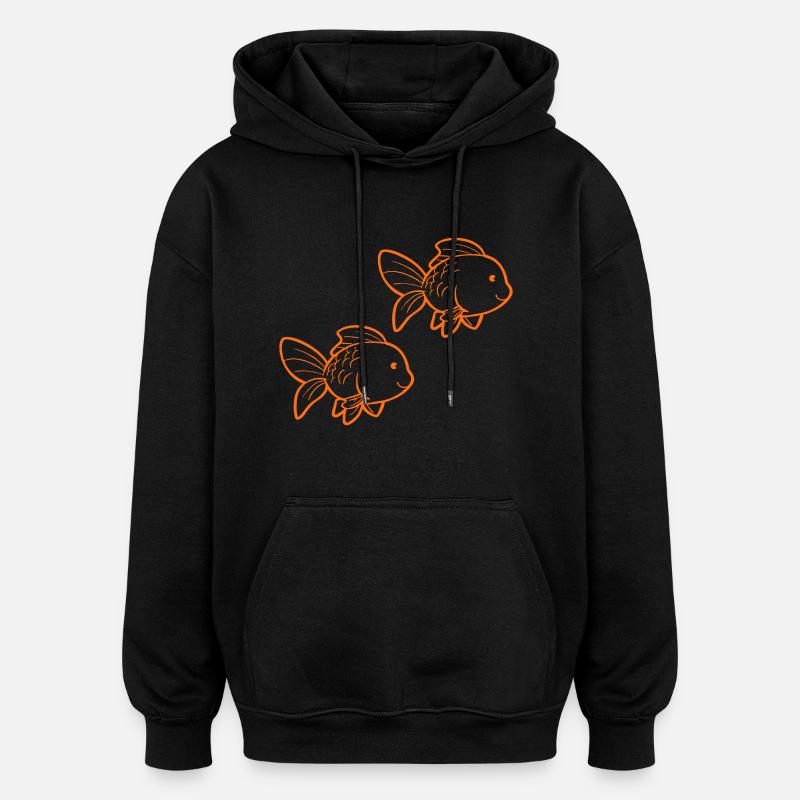Poisson rouge - Sweat à capuche oversize unisexe - noir