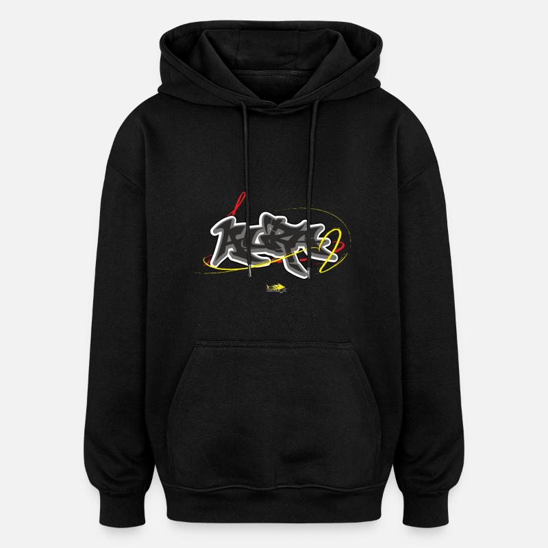 Aura Graffiti - Oversized Unisex Hoodie - black