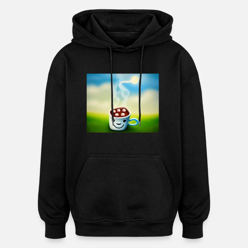Autistic Art – café ensoleillé - Sweat à capuche oversize unisexe - noir